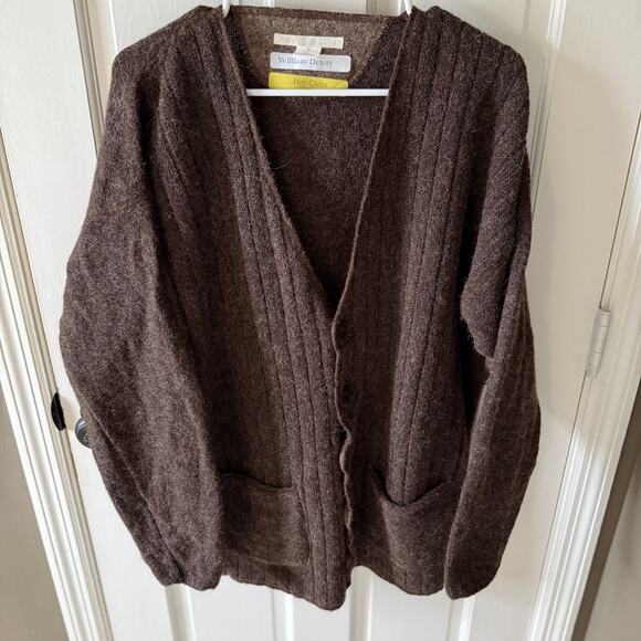 Vintage Brown Perry Ellis cardigan sweater, size L, alpaca/wool blend, EUC - Picture 1 of 5